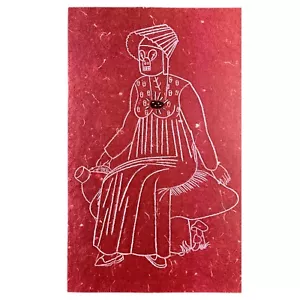Eduardo Arroyo Ulysses illustriertes Exlibris Kunstdruck 7,75 x 12,5 Zoll rot Joyce - Bild 1 von 1