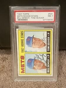 1967 Topps Mets Rookies Bill Denehy/ Tom Seaver #581 PSA 7 NM PSA  