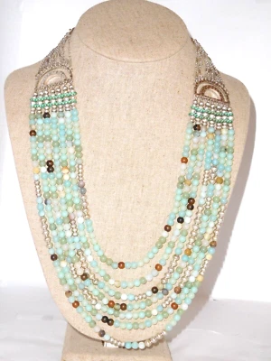 Collar de Piedra Stella & Dot Cleopatra - ¡Nuevo! Casa rodante $149 - ¡Amazonita semipreciosa! Foto 1 de 4