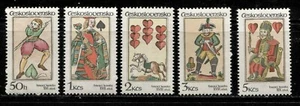 CZECHOSLOVAKIA 1984, SOCIAL GAMES: PLAYING CARDS, Scott 2520-2524, MNH - Picture 1 of 1