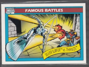1990 Impel Marvel Universe #116 SILVER SURFER vs THANOS - Famous Battles Mint - Picture 1 of 2