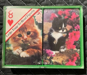 Hallmark Double Deck Set Hard Case Playing Cards Sealed Kittens Theme - Picture 1 of 2