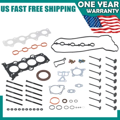 Juego de válvulas de escape de admisión y juntas de culata con pernos para Accent Veloster Rio 1,6 L Foto 1 de 4