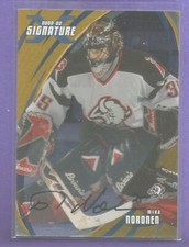 Mika Noronen GOLD 2002-03 BAP Be A Player Autograph Signed #82 Buffalo Sabres
