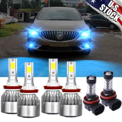 For Buick Verano 2012-2017 6X 8000K LED Headlight Hi/Low beam + Fog Light Bulbs - Image 1 of 4