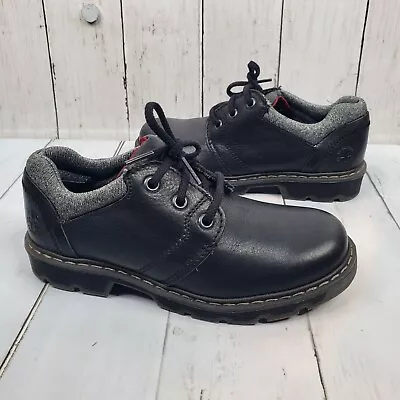 Dr. Martens Black Leather 3 Eye Lace Up Oxford Shoes Size Boys 2 Fleece Lined - Image 1 of 4