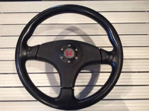 Volante HONDA INTEGRA Civic Tipo R EK9 MOMO Genuino Cuero Color Negro - Imagen 1 de 8