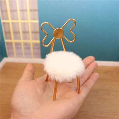 Casa de Muñecas Miniaturas Escala 1:12 Silla Mariposa Con Cojín Taburete Muebles Foto 1 de 4