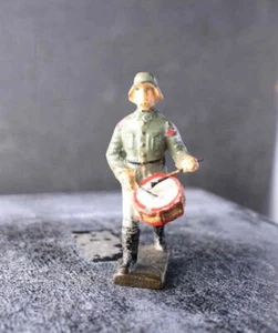 COMPOSITION LINEOL WWI World War Reichswehr German Army Musician Drummer ~7cm N - Picture 1 of 2