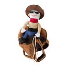 Halloween Pet Dog Funny Costume Set Cowboy Rider Style With Doll And Hat Dog Cat