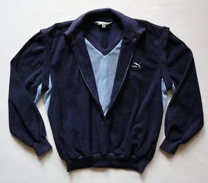 PUMA 1980s 80s VINTAGE VELOUR PULLOVER SWEATSHIRT TOP ADULT WOMEN'S UNISEX S - Picture 1 of 16