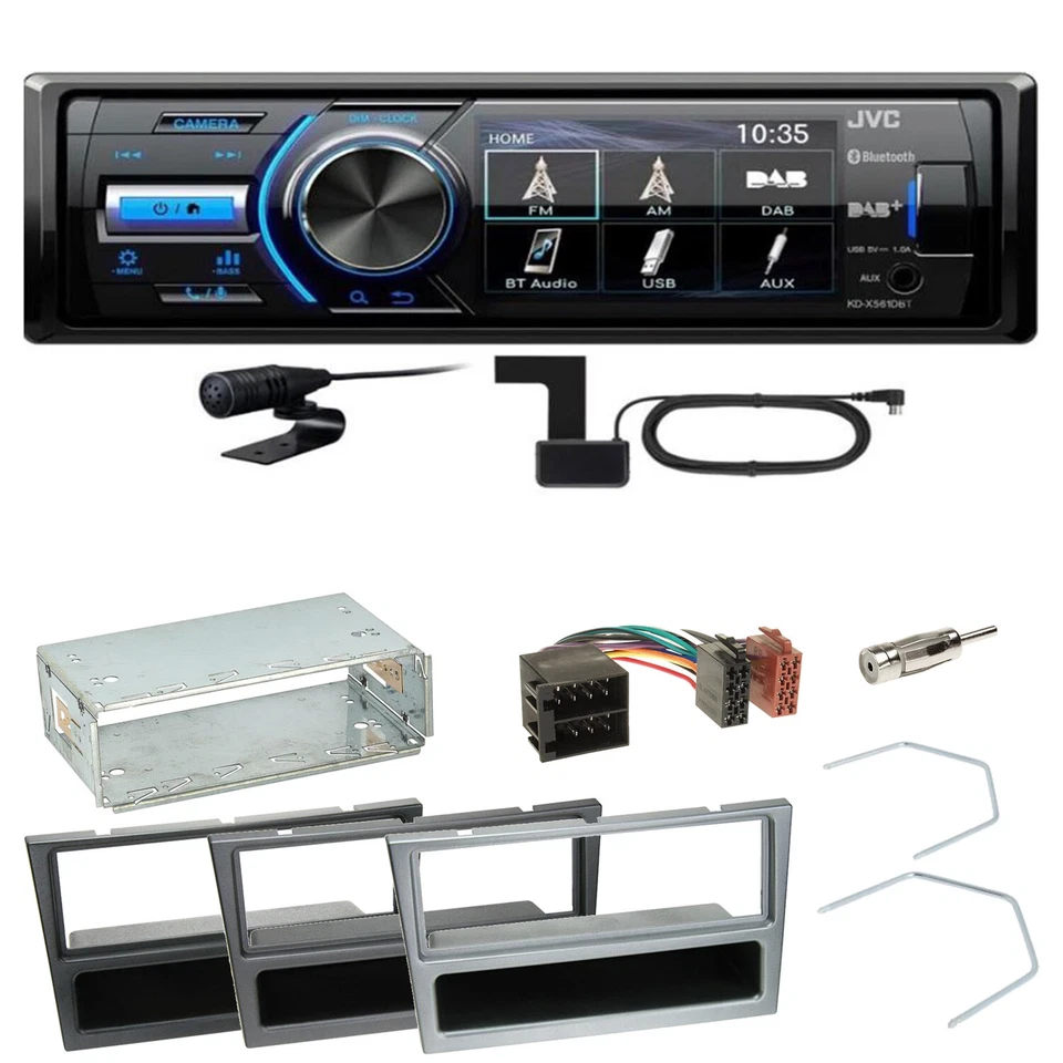 JVC KD-X561DBT DAB+ Bluetooth Einbauset für Opel Omega B Meriva A Agila Vivaro - Bild 1 von 1