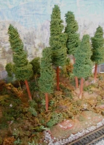 Lot: 6 Spruce Fir Trees 6-8" Trees for Wargames, HO/O Scale Model Train Layouts - Picture 1 of 12