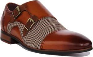 Justinreess England Maxim Mens Double Monk Shoes In Brown Size UK 6 - 12