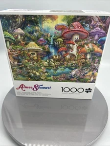 Rompecabezas Buffalo Aimee Stewart Merry Mushroom Village Picnic 1000 piezas 100 % completo - Imagen 1 de 3
