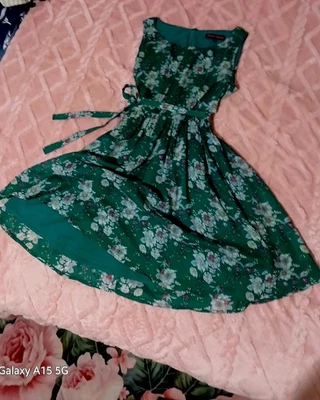 PRINCESS HIGHWAY - Retro Inspired Green Blue Floral Dress - Size 12 - image 1 of 4
