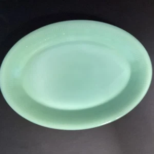 Vintage 1940s-1970 Anchor Hocking Fire-King Jade-Ite Jane Ray Platter 12" Green - Picture 1 of 9