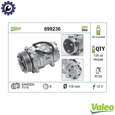 COMPRESSOR AIR CONDITIONING 699236 FOR PEUGEOT PARTNER/PATAGONICA/URBANA/MPV 306 - Image 1 of 4