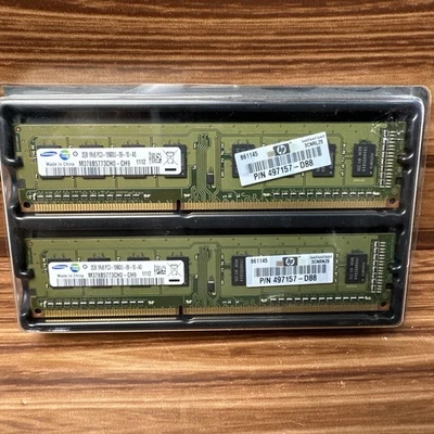 Samsung 2x2GB DDR3 1333MHz PC3-10600U Desktop RAM M378B5773CH0 HP 497157-D88 - Image 1 of 3