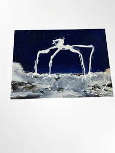 Abstrakte Kunst Original Acryl auf Gessobord signiert REX 9”x12” blau braun creme - Bild 1 von 6