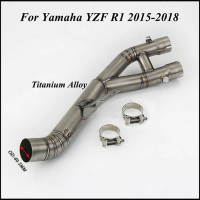 Slip on For Yamaha YZF R1 15-18 Titanium Alloy Exhaust System Mid Link Pipe Tube - image 1 of 4
