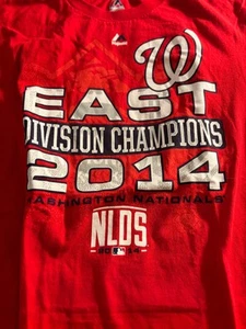 Washington Nationals 2014 NLDS t shirt Med Majestic Minty MLB Red - Picture 1 of 4