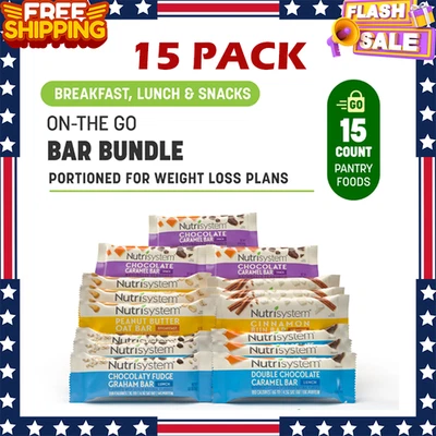 Barras de variedad Nutrisystem On-The-Go - 15 unidades, reemplazo de comidas para perder peso Foto 1 de 4