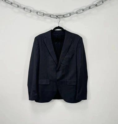 Jaqueta Blazer Luigi Bianchi Sartoria Herringbone Cinza Super 110’s Lã UE48/EUA38 - Imagem 1 de 4