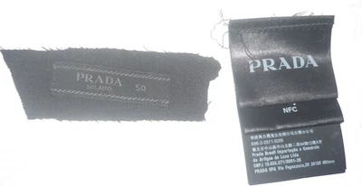 PRADA Logo Designer Black Tag LABEL Replacement set - Image 1 of 2