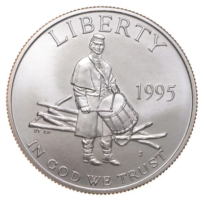 1995 Unc Civil War Drummer Boy Commemorative Half Dollar *2142 - Image 1 of 3