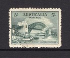 Australia 1932 5/- green Sydney Harbour Bridge used Small stain SG 143 Cat £225