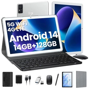 Tablet with Keyboard,2025 Android Tablets 14GB+128GB+1TB Expand, 10.1 Inch Ta... - Picture 1 of 9