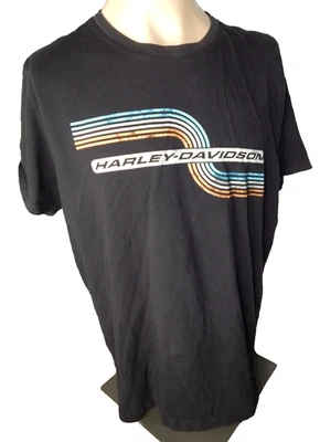 Retro Harley-Davidson Motocicletas Negro Camiseta Tank Pin Rayas Hombre Talla XL Foto 1 de 4