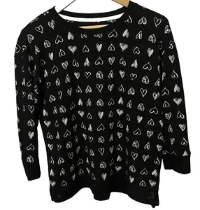 Cuddi Duds Women's Small Black and white Hearts Lounging set polyester Spandex - Picture 1 of 11