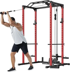 Power Cage Rack Workout Pulley System for Home Gym,Multifunctional Squat Rack US - Picture 1 of 10