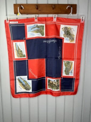 Bufanda de recuerdo Fontanarosa Napoli de la costa sur de Italia hecha en Italia 31x31 pulgadas Foto 1 de 4