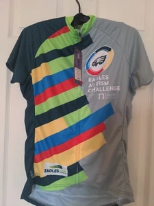 NWT Primal Wear EAGLES Autism Challenge Cycling Jersey Women's Large - Picture 1 of 8