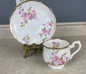Juego de tazas y platillos de té Royal Albert Crown China England Pink Rose Bush - Imagen 1 de 9