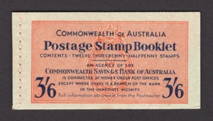 M3144 Australia 1952 SGSB30a - 1952 3/6d Booklet with waxed interleaves. Fine - Picture 1 of 2