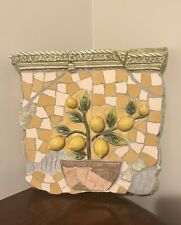 VTG Hand Crafted Mosaic Furniture 15” Lemon Plant Plaque Patio Wall Hanging