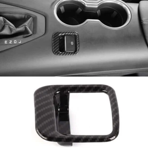 Carbon Fiber Car Electronic Handbrake Button Cover Trim for Ford Mustang 2024+ - Picture 1 of 19