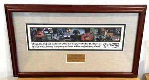 RARE HTF DISNEY CAST MEMBER ANIMAL KINGDOM FRAMED AWARD SIGNED BY ROY E DISNEY - Picture 1 of 7