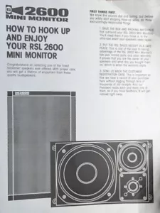Mini monitor manual Rogersound Labs RSL 2600 - Imagen 1 de 1