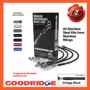 Goodridge Stahl VBlack Bremsschläuche für Ford Cortina 4/5 1.3 76-82 SFD0602-3C-VB