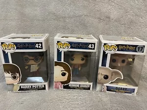 harry potter funko pop bundle - Harry 42, Hermione 43 & Dobby 17 - Picture 1 of 8