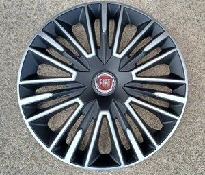 4 Alu-Design Radkappen 15 Zoll JEREZ schwarz/silber für Fiat NUR PKW!KEIN DUCATO - Bild 1 von 3