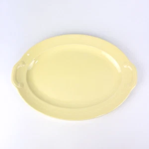 Placa vintage Lu-Ray Pasteles EE. UU. TS&T 12"" amarillo pálido década 1940 EE. UU. - Imagen 1 de 5