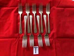 Antique Deauville 9 Forks Oneida Community Plate T