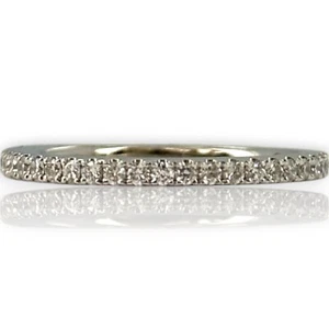 Vera Wang Love Collection 14kt White Gold Diamond Half Eternity Band Ring - Picture 1 of 8