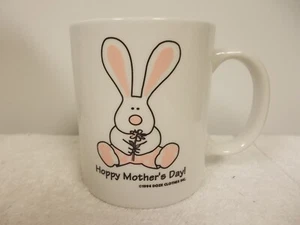 Doze Clothes Hoppy Happy Mothers Day Bunny Rabbit Porcelain Coffee Tea Cup Mug - Picture 1 of 6
